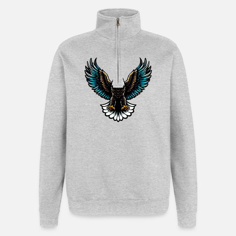 Adler - Quarter-Zip-Sweatshirt - Grau meliert