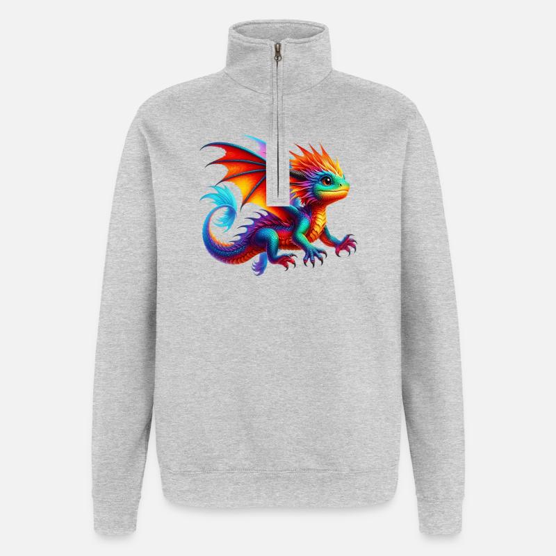 Dragon - Sweat à zip 1/4 - gris chiné