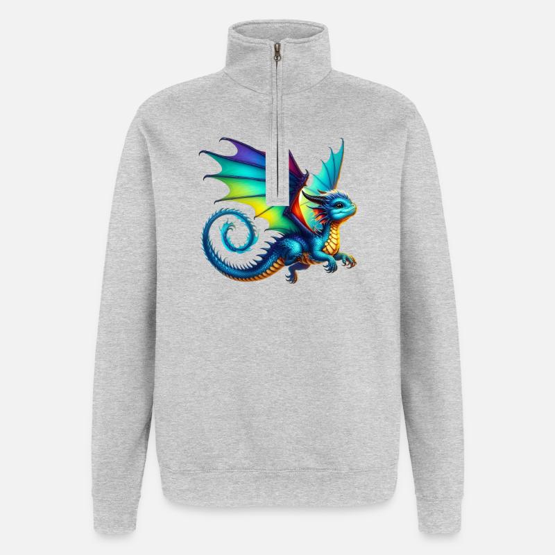 Dragon - Quarter-Zip Sweatshirt - heather grey