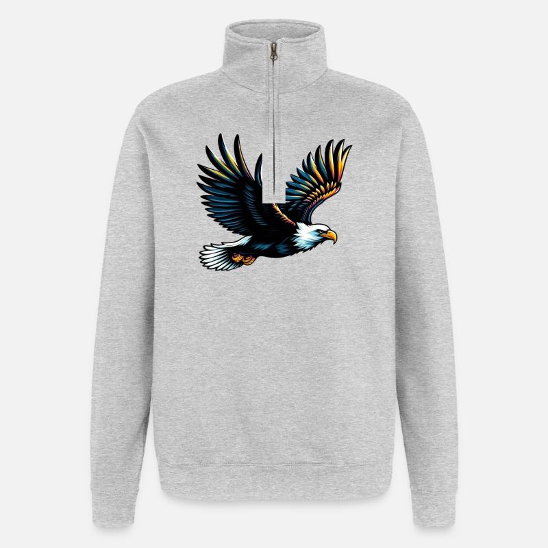 Aigle - Sweat à zip 1/4 - gris chiné
