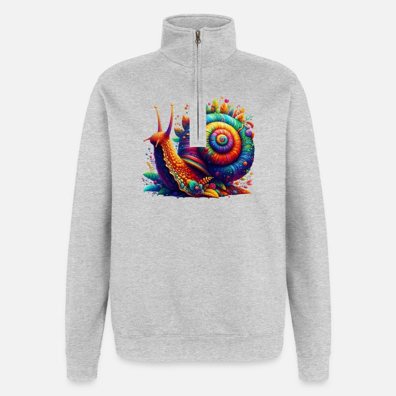 Schnecke - Quarter-Zip-Sweatshirt - Grau meliert