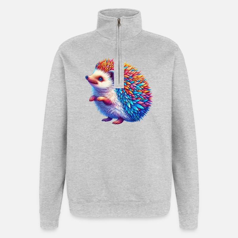 Igel - Quarter-Zip-Sweatshirt - Grau meliert