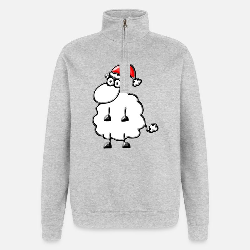 A sheep for Christmas - Quarter-Zip Sweatshirt - heather grey