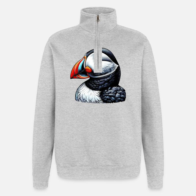 Papageitaucher - Quarter-Zip-Sweatshirt - Grau meliert