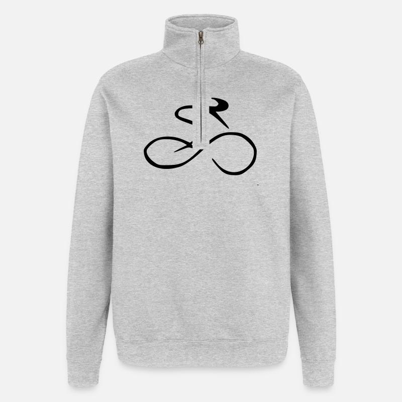 Coureur - Sweat à zip 1/4 - gris chiné