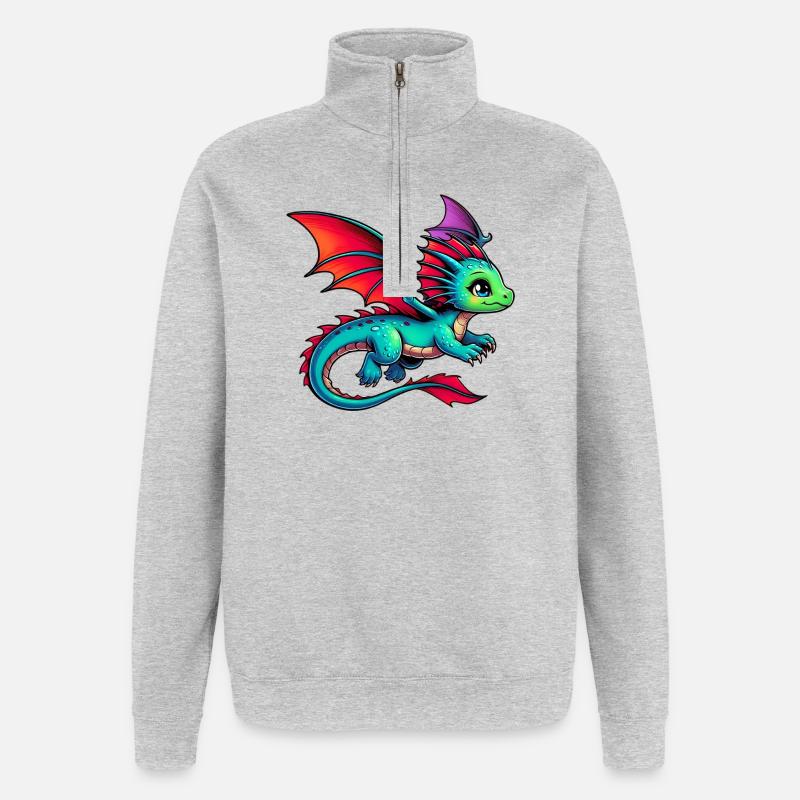 Dragon - Sweat à zip 1/4 - gris chiné