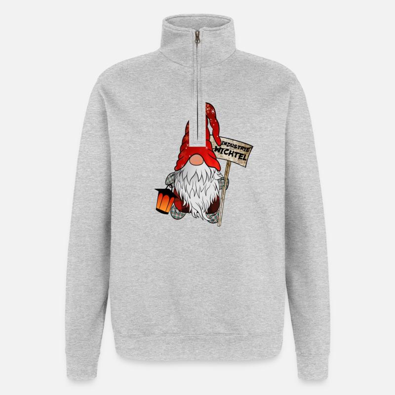 Industrie Wichtel - Quarter-Zip-Sweatshirt - Grau meliert