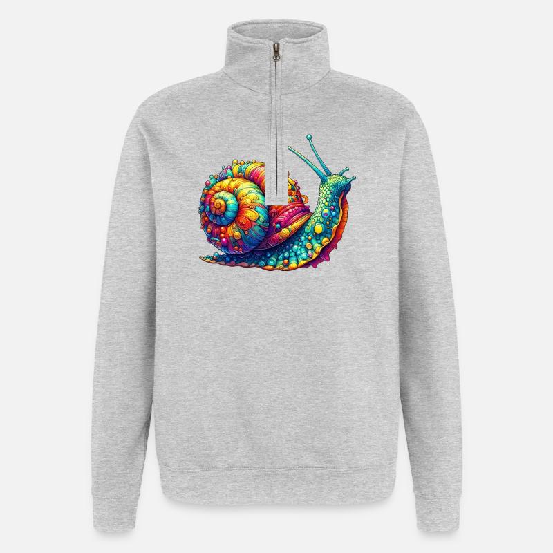 Snail - Quarter-Zip Sweatshirt - heather grey