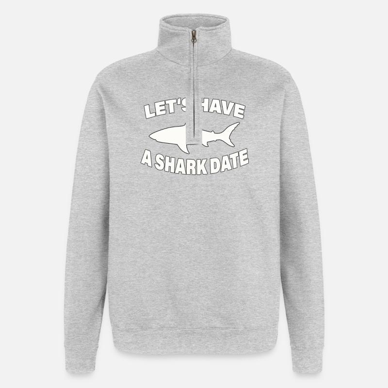 DATE DE REQUIN - Sweat à zip 1/4 - gris chiné