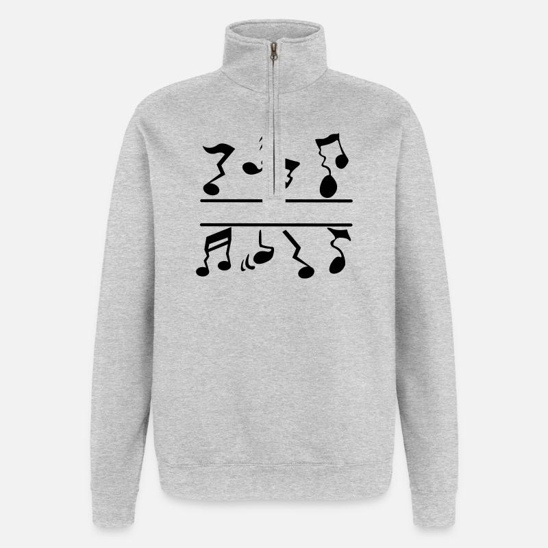 Falsche Noten - Quarter-Zip-Sweatshirt - Grau meliert