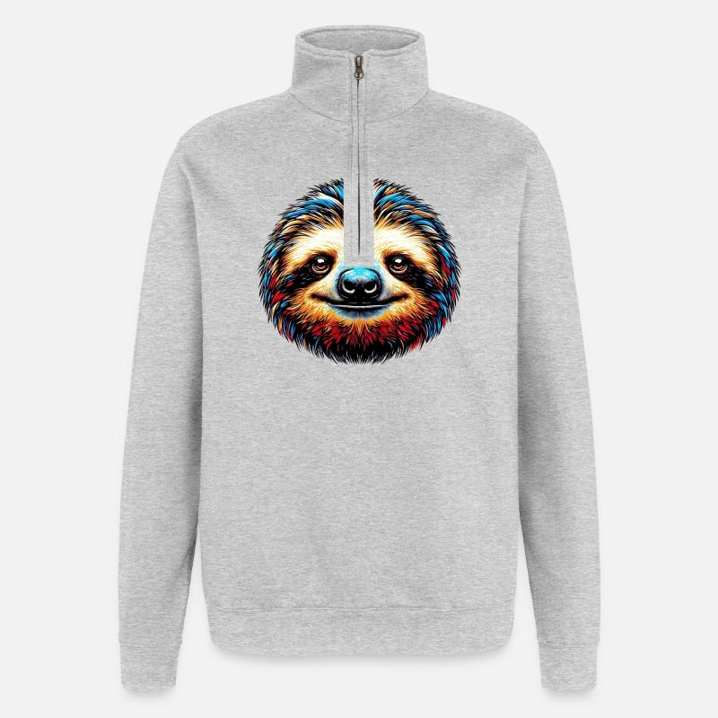 Faultier - Quarter-Zip-Sweatshirt - Grau meliert