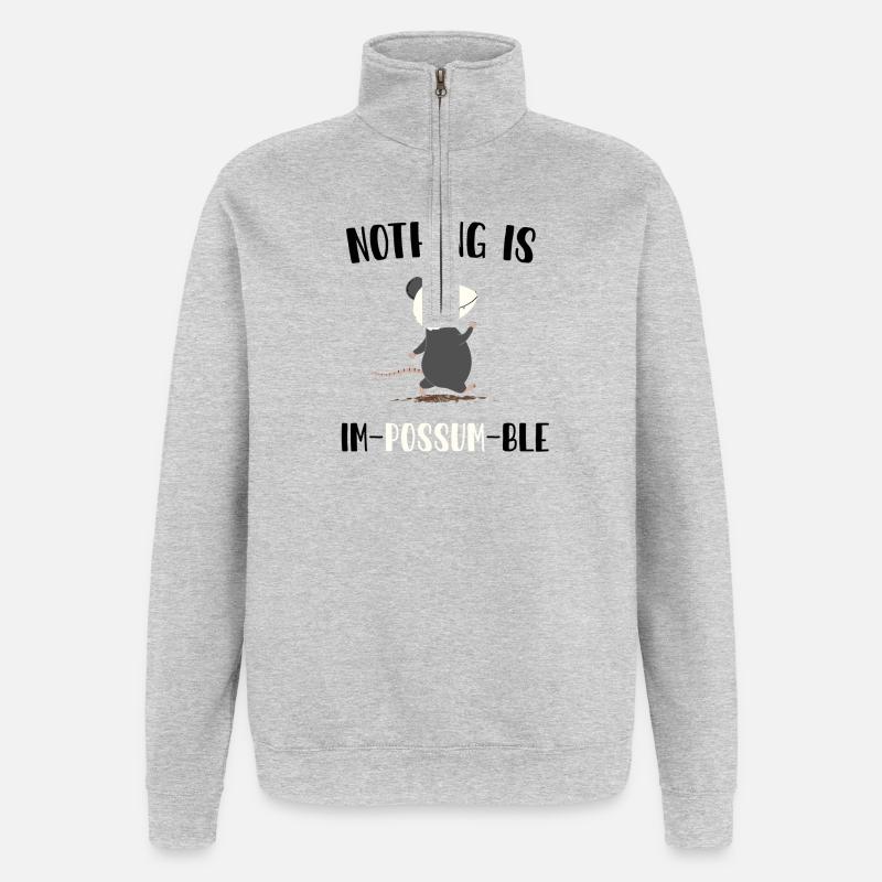 Rien n’est impossible - Sweat à zip 1/4 - gris chiné