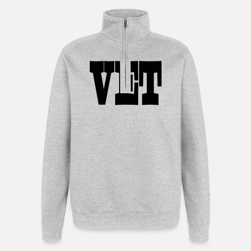 19 GRAISSE - Sweat à zip 1/4 - gris chiné