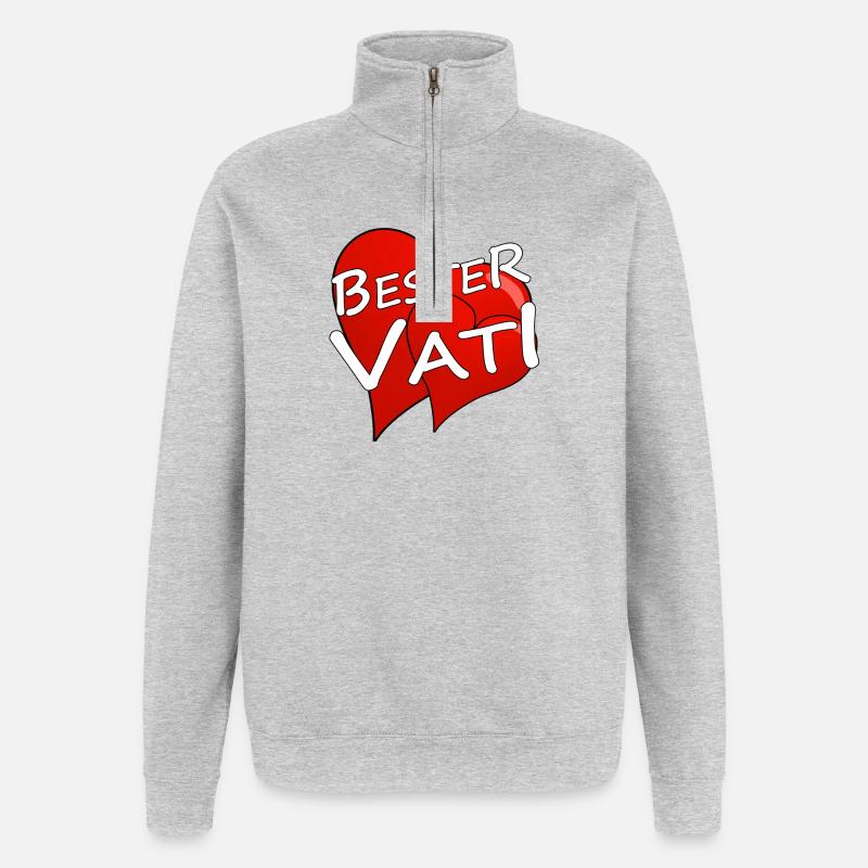 BESTER VATI - Quarter-Zip-Sweatshirt - Grau meliert