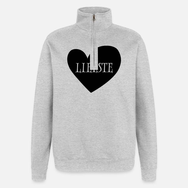 23 Très Cher Coeur Rouge - Sweat à zip 1/4 - gris chiné