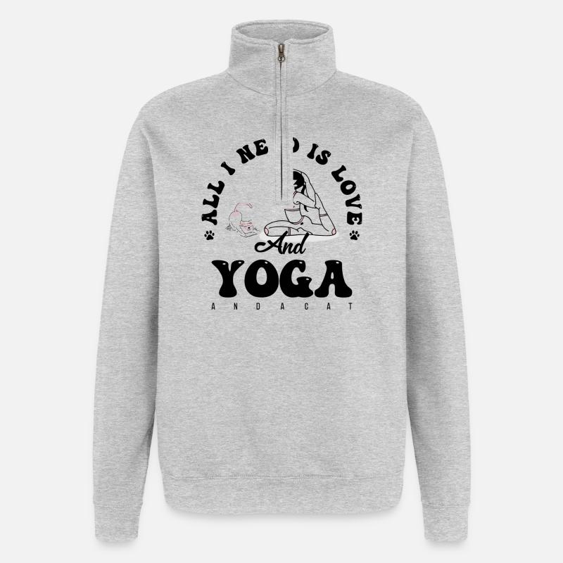 Mitternachts-Nickerchen-Silhouette - Quarter-Zip-Sweatshirt - Grau meliert