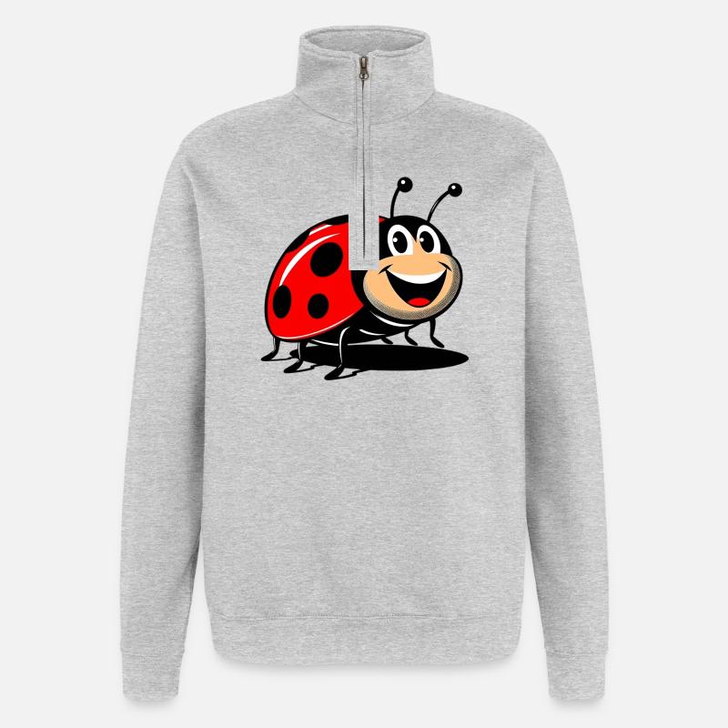 Marienkäfer - Quarter-Zip-Sweatshirt - Grau meliert