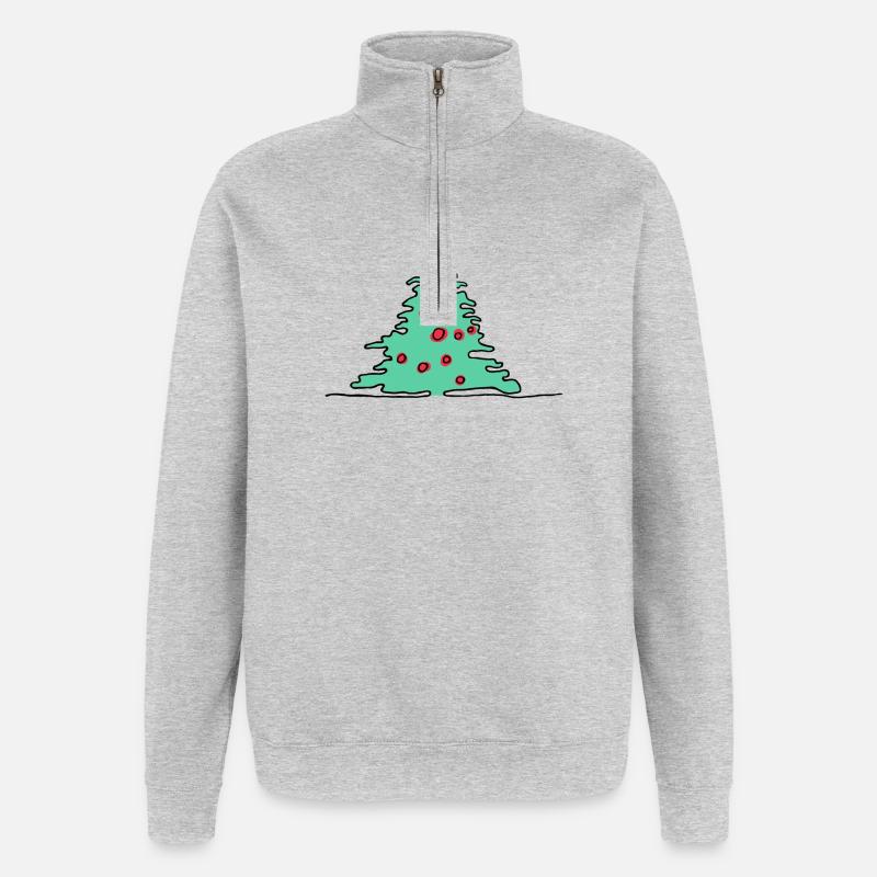 Christmas tree green - Quarter-Zip Sweatshirt - heather grey