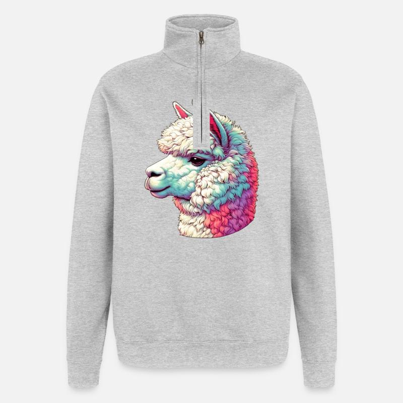 Alpaca - Quarter-Zip Sweatshirt - heather grey