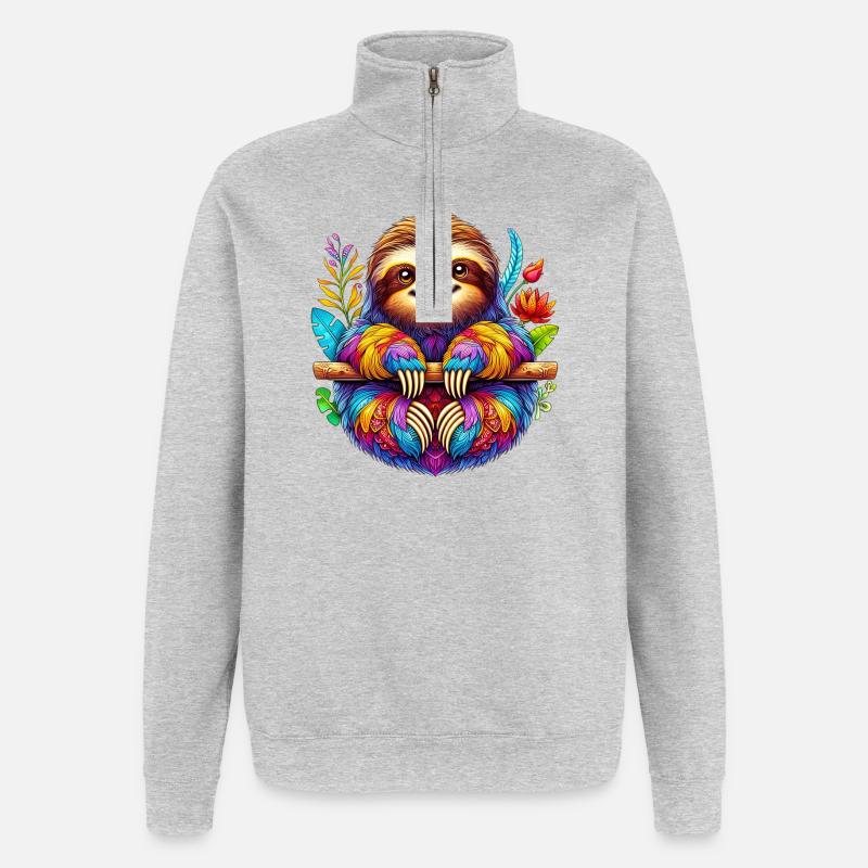 Faultier - Quarter-Zip-Sweatshirt - Grau meliert
