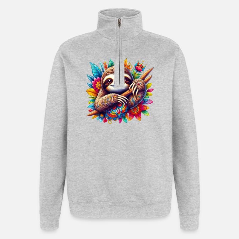 Faultier - Quarter-Zip-Sweatshirt - Grau meliert