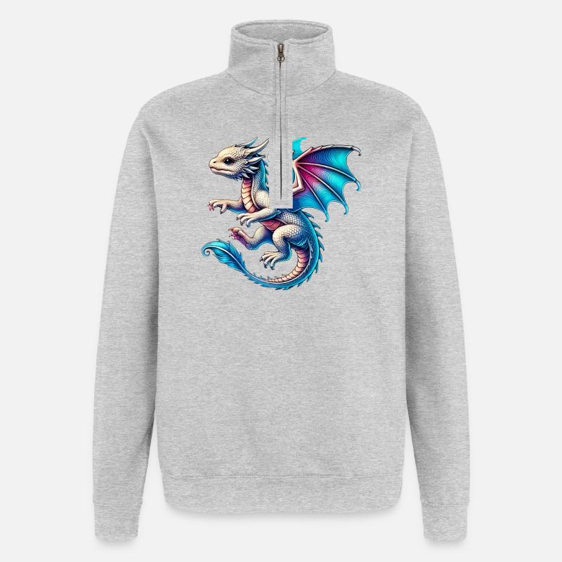 Dragon - Sweat à zip 1/4 - gris chiné