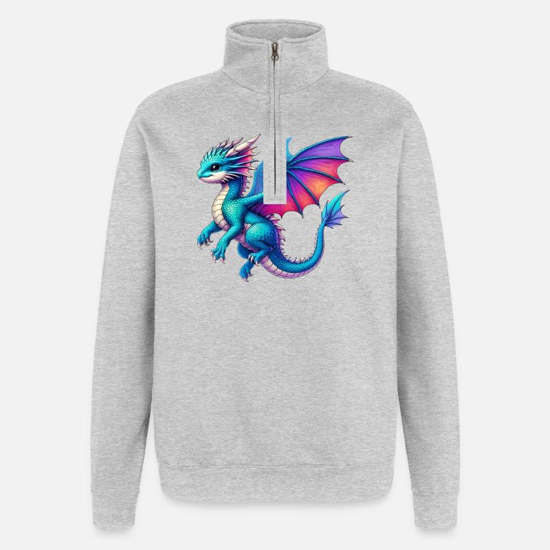 Dragon - Sweat à zip 1/4 - gris chiné