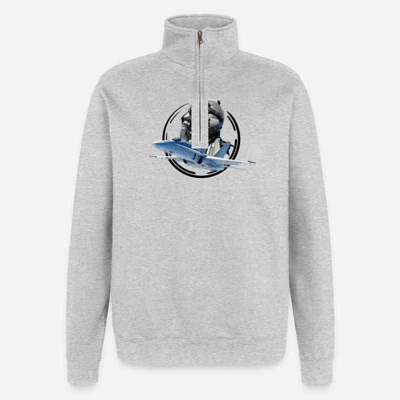 Pilot - Quarter-Zip-Sweatshirt - Grau meliert