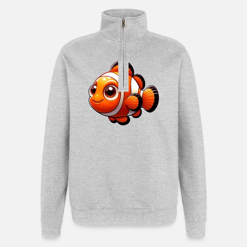 Clownfisch - Quarter-Zip-Sweatshirt - Grau meliert