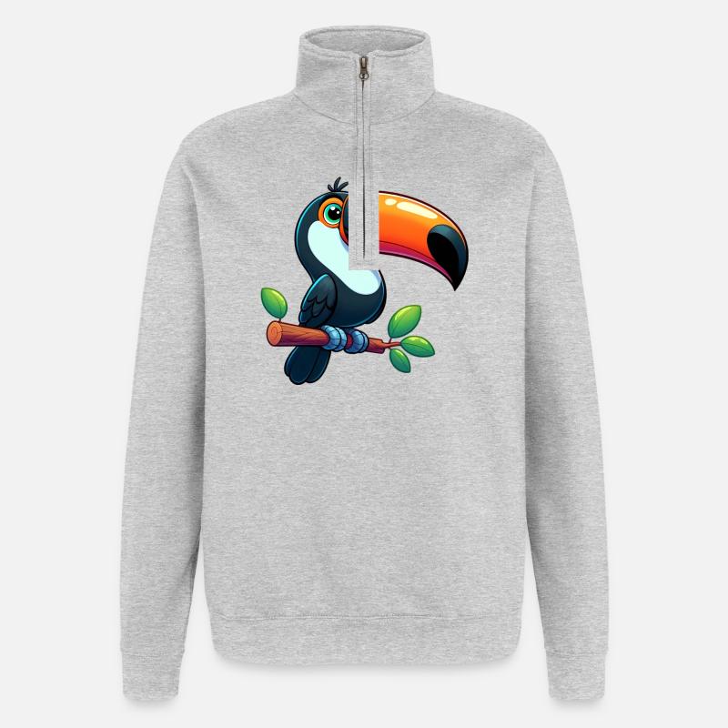 Tukan - Quarter-Zip-Sweatshirt - Grau meliert
