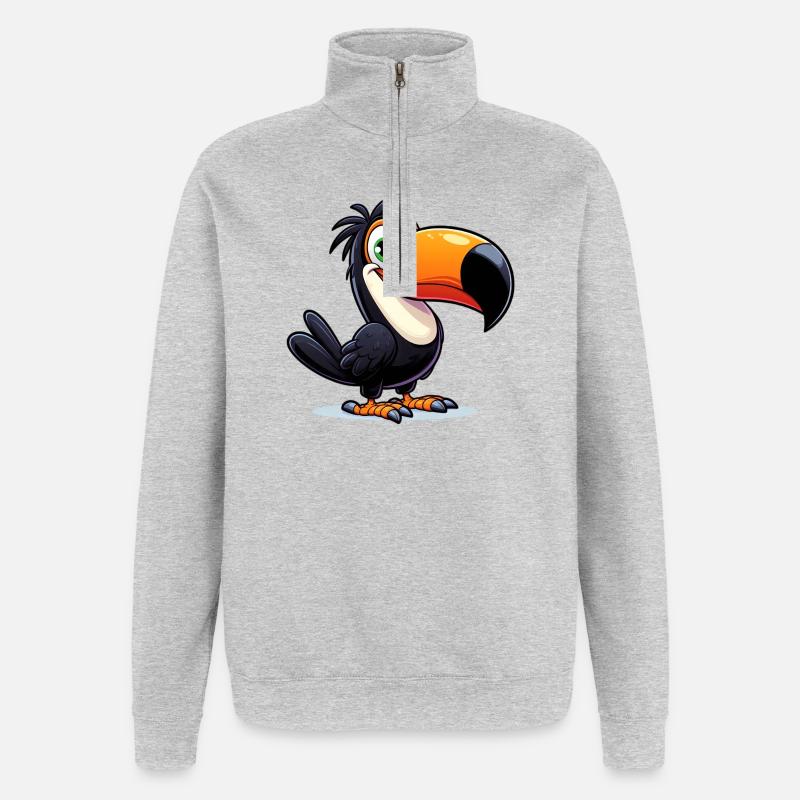 Tukan - Quarter-Zip-Sweatshirt - Grau meliert