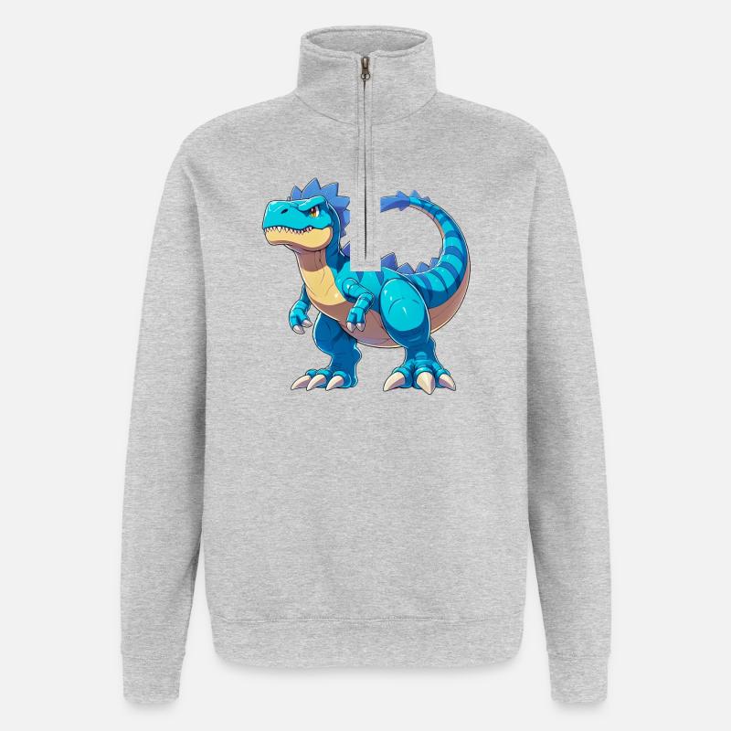 Dinosaur - Quarter-Zip Sweatshirt - heather grey