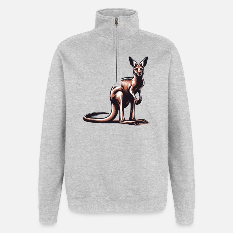 Kangaroo - Quarter-Zip Sweatshirt - heather grey