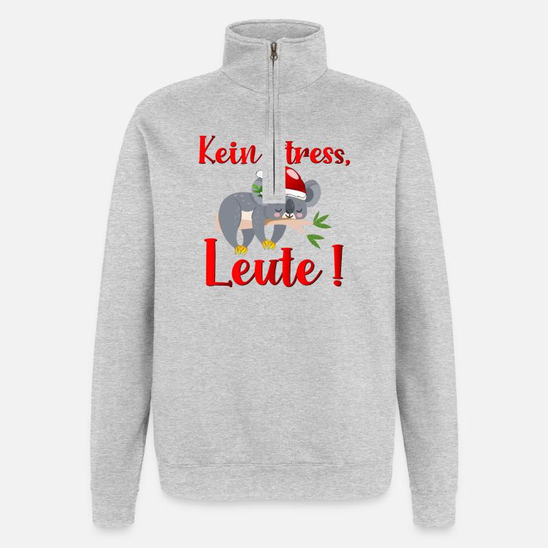 WEIHNACHTEN STRESS KOALA BÄR - Quarter-Zip-Sweatshirt - Grau meliert