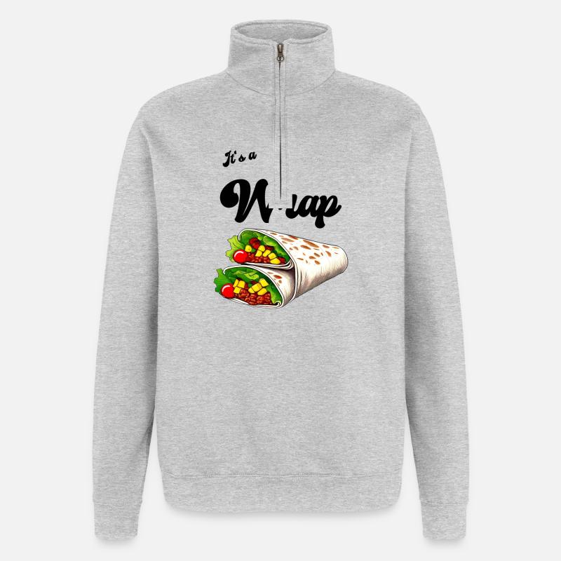 C’est terminé - Sweat à zip 1/4 - gris chiné