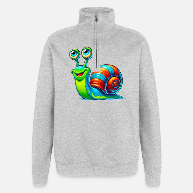 Schnecke - Quarter-Zip-Sweatshirt - Grau meliert