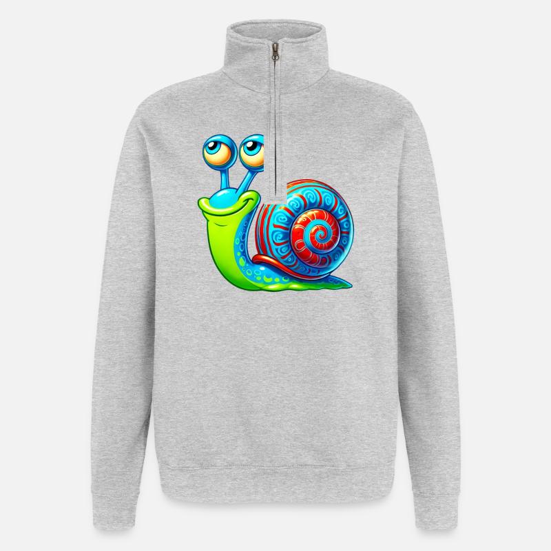 Schnecke - Quarter-Zip-Sweatshirt - Grau meliert