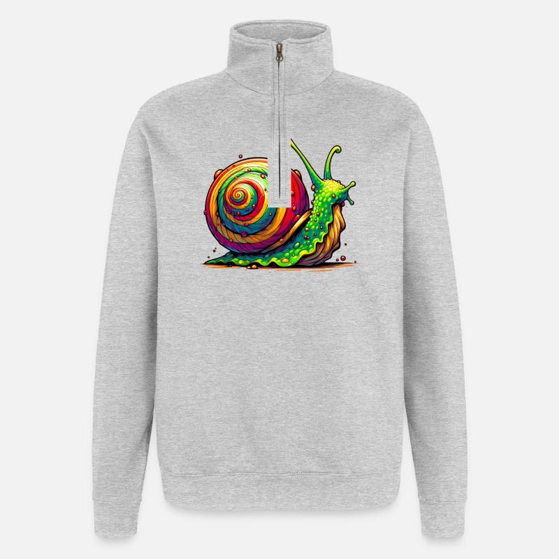 Schnecke - Quarter-Zip-Sweatshirt - Grau meliert