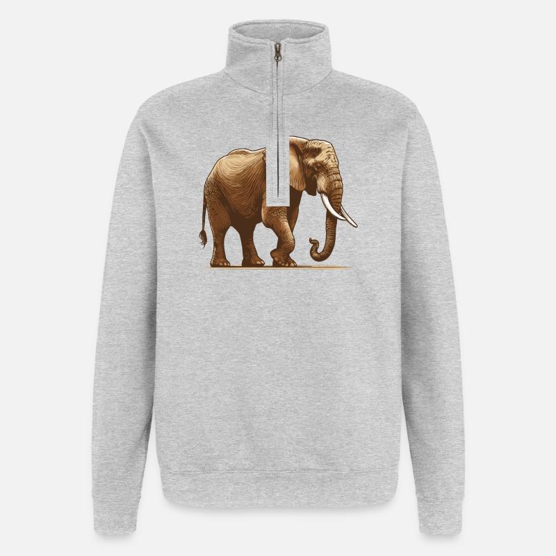 Elephant - Quarter-Zip Sweatshirt - heather grey