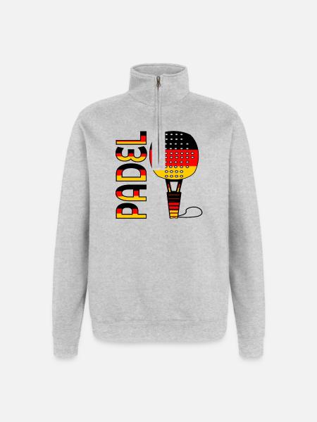 GERMAN PADEL TENNIS GERMANY - Quarter-Zip Sweatshirt - heather grey