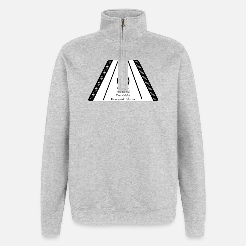 Dulcimer black n white - Quarter-Zip Sweatshirt - heather grey