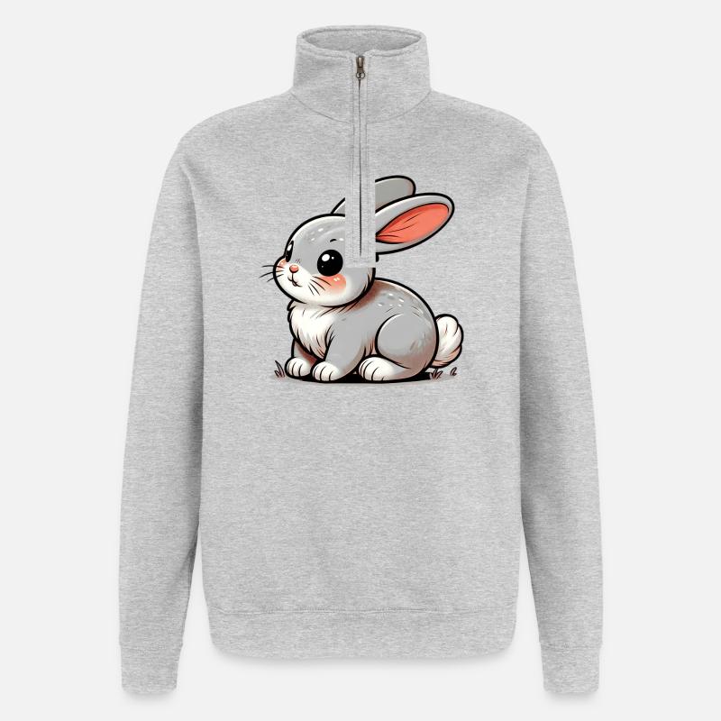 Kanin - Sweatshirt med 1/4 lynlås - grå meleret