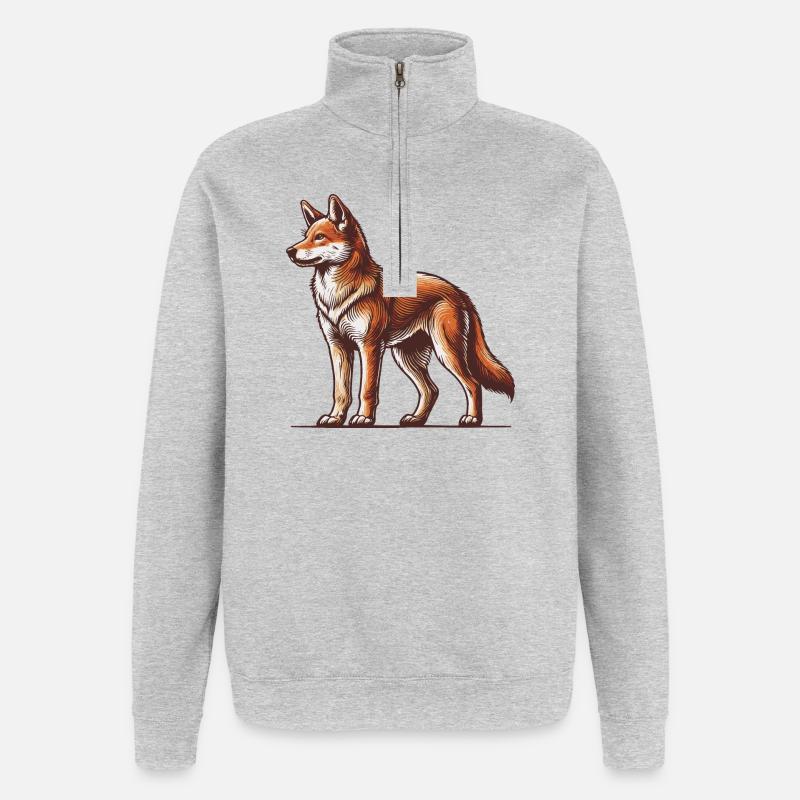 Dingo - Sweat à zip 1/4 - gris chiné