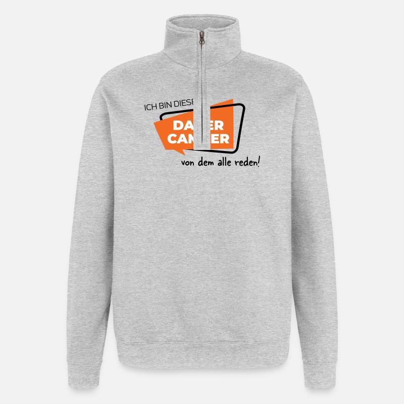 Dauercamper - Quarter-Zip-Sweatshirt - Grau meliert