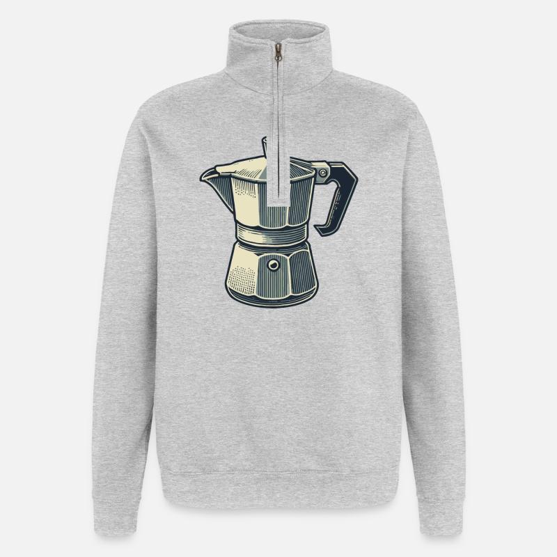 Espresso pot - Quarter-Zip Sweatshirt - heather grey