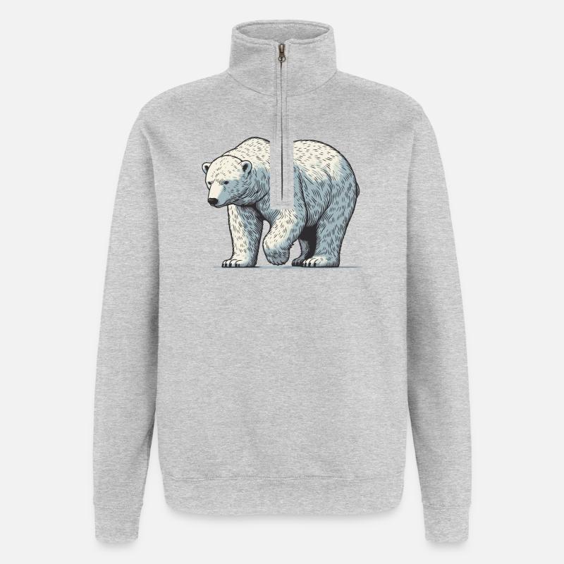 Polar bear - Quarter-Zip Sweatshirt - heather grey