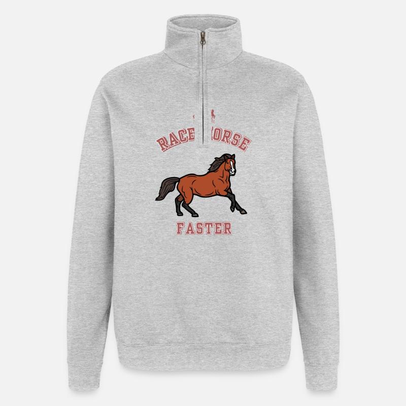 Fumier de cheval de course - Sweat à zip 1/4 - gris chiné
