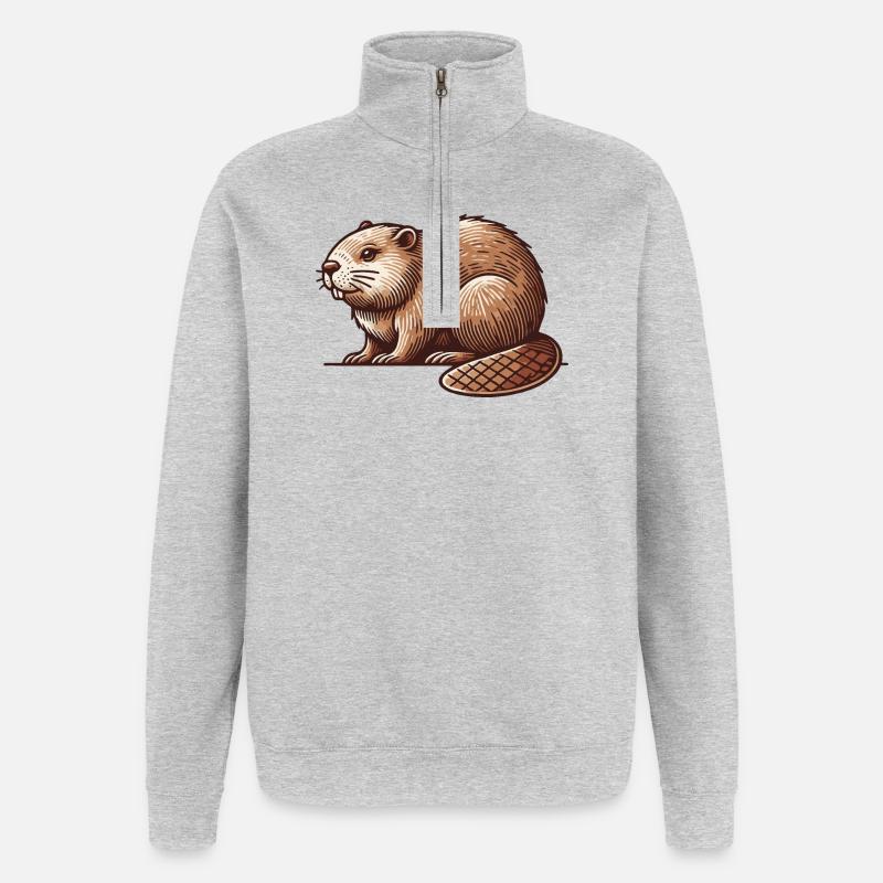Beaver - Quarter-Zip Sweatshirt - heather grey
