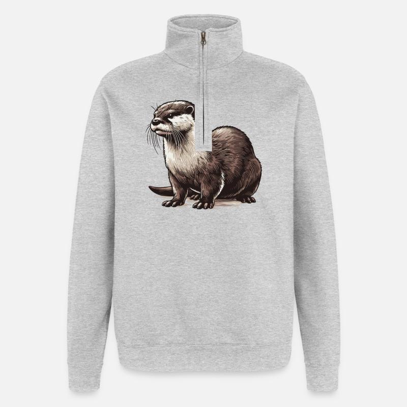 Otter - Quarter-Zip-Sweatshirt - Grau meliert