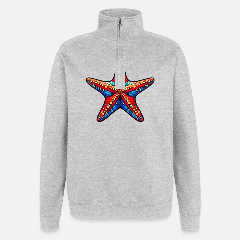 Seestern - Quarter-Zip-Sweatshirt - Grau meliert